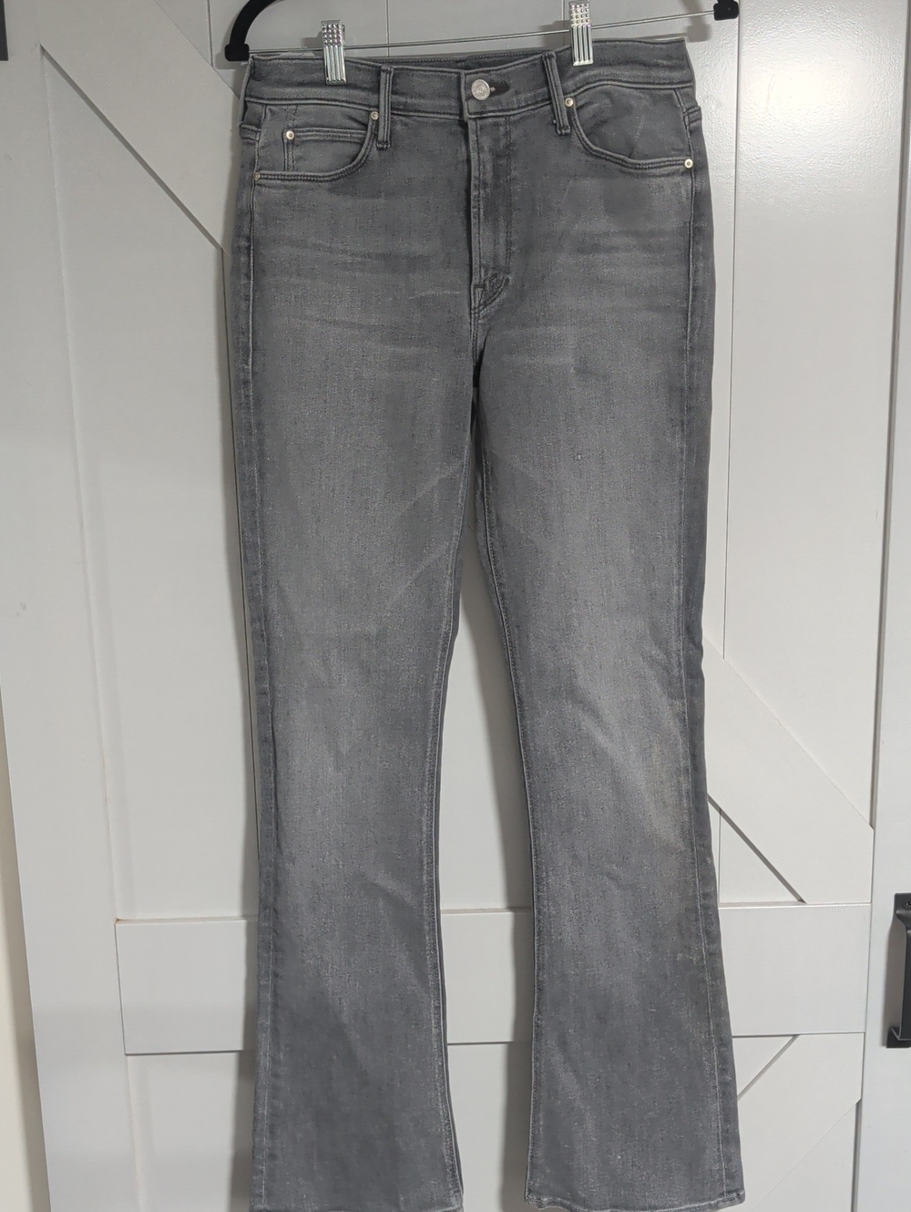 MOTHER High Waisted Runaway Jeans Gray Boot Cut Jeans